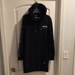 Superdey Black Hoodie Dress UK 14 US 10 Large